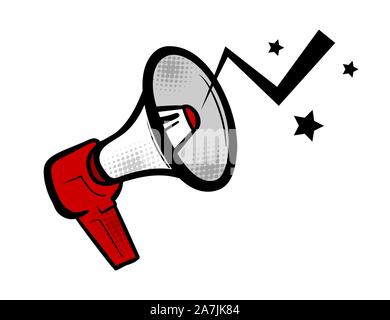 Megaphone vote comic text speech bubble pop art Stock Vector