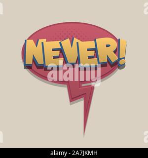 Comic text speech bubble pop art design Stock Vector