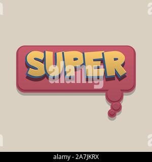 Comic text speech bubble pop art design Stock Vector