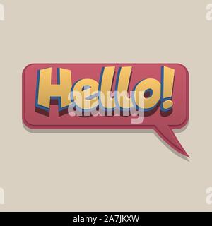 Comic text speech bubble pop art design Stock Vector
