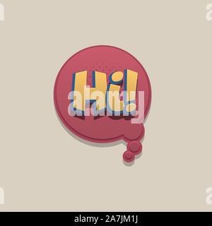 Comic text speech bubble pop art design Stock Vector
