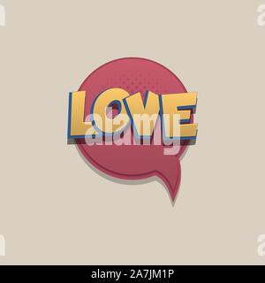 Comic text speech bubble pop art design Stock Vector