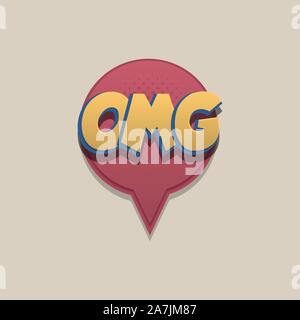 Comic text speech bubble pop art design Stock Vector
