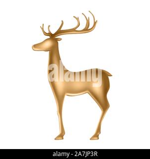Golden Deer Statuette Stock Vector