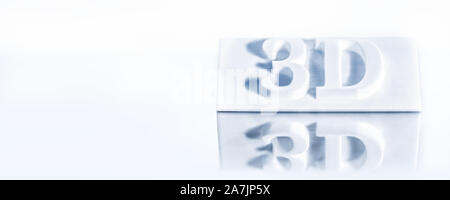 Sign with letters or 3D text is or was printed, concept modern technology 3D printer Stock Photo
