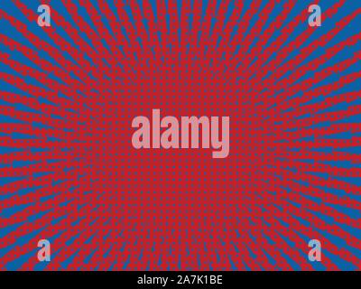 Retro style halftone background with sun rays illustration. Stock Vector