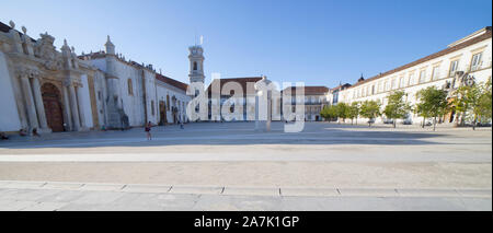 Coimbra, Portugal - Sept 6th 2019: University of Coimbra courtyard, Portugal. Panoramic Stock Photo