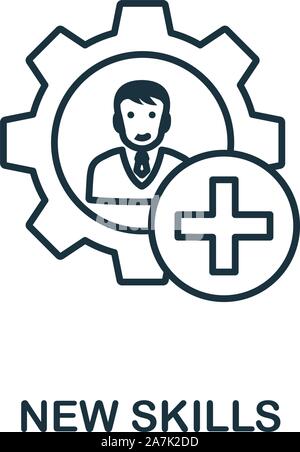New Skills icon outline style. Thin line creative New Skills icon for logo, graphic design and more Stock Vector