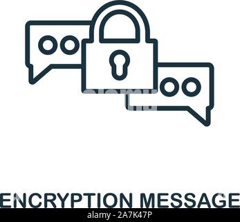 Encryption Message icon outline style. Thin line creative Encryption Message icon for logo, graphic design and more Stock Vector