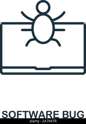 Software Bug icon outline style. Thin line creative Software Bug icon for logo, graphic design and more Stock Vector