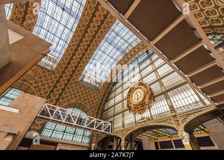 Station clock inside the Orsay Museum. Paris. France Stock Photo