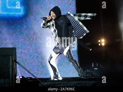 Future performs on stage during the Day N Vegas Music Festival at the Las Vegas Festival Grounds in Las Vegas, Nevada on Saturday, November 2, 2019.  Photo by James Atoa/UPI Stock Photo