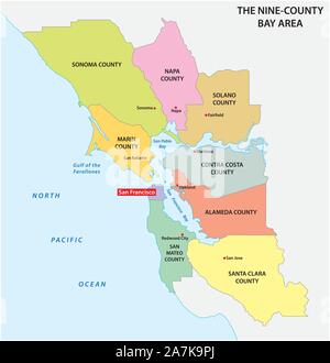 San Mateo County California Counties - Administrative Map Of The California Region San Francisco Bay Area 2a7k9pj 