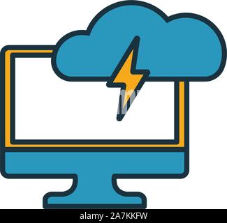 Cloud Storage Hacking icon. Simple element from icons collection. Creative Cloud Storage Hacking icon ui, ux, apps, software and infographics Stock Vector