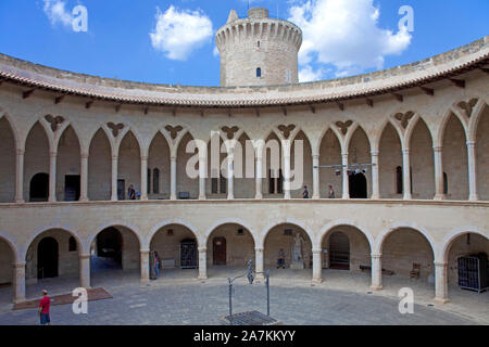 Castillo de Bellver, medieval fortess at Palma, Palma de Mallorca, Mallorca, Balearic islands, Spain Stock Photo