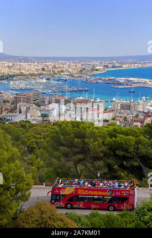 View from Bellver castle on harbour and town Palma, Palma de Mallorca, Mallorca, Balearic islands, Spain Stock Photo