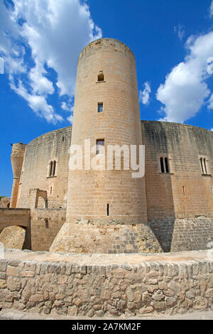 Castillo de Bellver, medieval fortess at Palma, Palma de Mallorca, Mallorca, Balearic islands, Spain Stock Photo