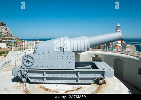 100-ton cannon at Europa Point, Gibraltar, UK Stock Photo