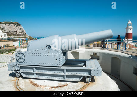 100-ton cannon at Europa Point, Gibraltar, UK Stock Photo