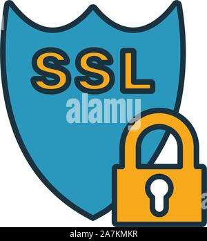 Ssl icon. Simple element from web hosting icons collection. Creative Ssl icon ui, ux, apps, software and infographics Stock Vector