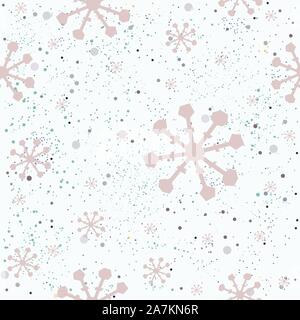 Frame on dotted background with snowflakes. vector Illustration Stock Vector