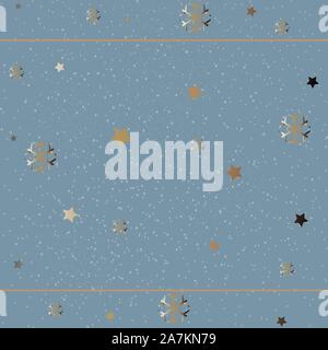 Frame on dotted background with snowflakes and stars. vector Illustration Stock Vector