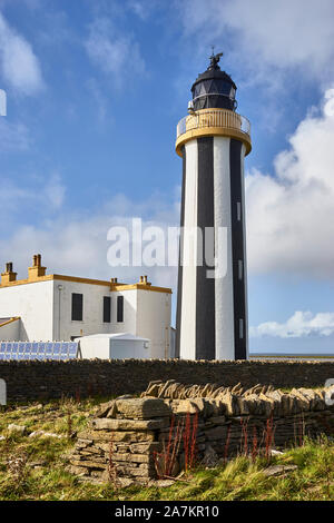 Start Point lighthouse, Sanday, Orkney, Scotland Stock Photo