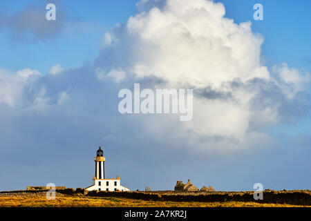 Start Point lighthouse, Sanday, Orkney, Scotland Stock Photo