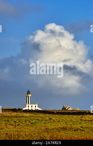 Start Point lighthouse, Sanday, Orkney, Scotland Stock Photo