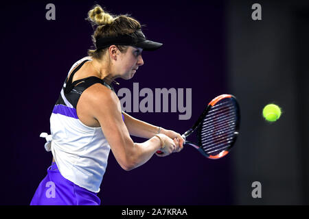 Ukrainian professional tennis player Elina Svitolina plays against Slovenian professional tennis player Dalila Jakupovic at the first round of WTA Gua Stock Photo