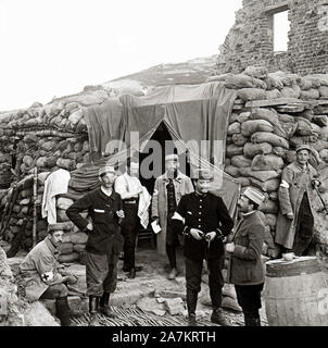 Premiere Guerre Mondiale, poste de secours a Ablain Saint Nazaire dans le Pas-de-Calais. Photographie, 1914-1918, Paris. Stock Photo
