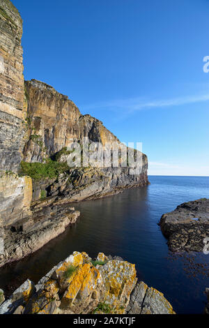 Whaligoe Steps geo, Caithness, Highland, Scotland. Stock Photo