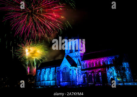 Paisley Abbey Fireworks Display 2019 Stock Photo