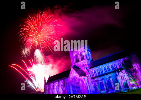 Paisley Abbey Fireworks Display 2019 Stock Photo