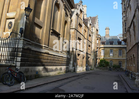 Trinity Lane, with Clare College exterior, University of Cambridge, Cambridge, Cambs., England Stock Photo