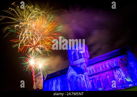 Paisley Abbey Fireworks Display 2019 Stock Photo