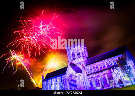 Paisley Abbey Fireworks Display 2019 Stock Photo