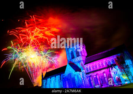 Paisley Abbey Fireworks Display 2019 Stock Photo