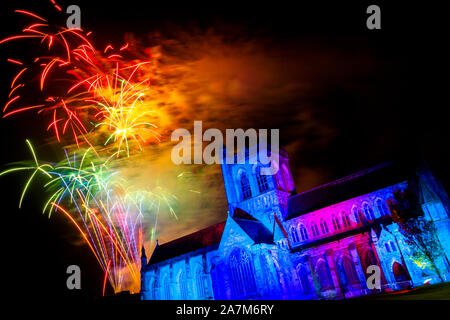 Paisley Abbey Fireworks Display 2019 Stock Photo