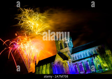 Paisley Abbey Fireworks Display 2019 Stock Photo