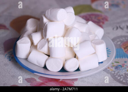Marshmallows on a plate Stock Photo