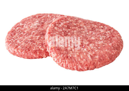 Hamburger meat on white background Stock Photo