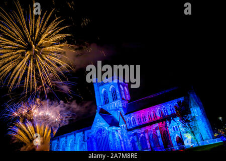 Paisley Abbey Fireworks Display 2019 Stock Photo