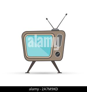 TV icon with kinescope. Simple design. Stock Vector