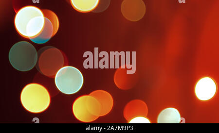 Abstract blurred red glowing Christmas lights background