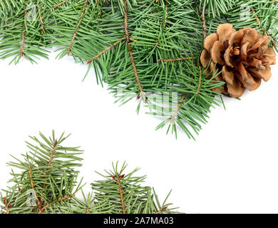 Christmas fir tree frame with copy space. Design element Stock Photo