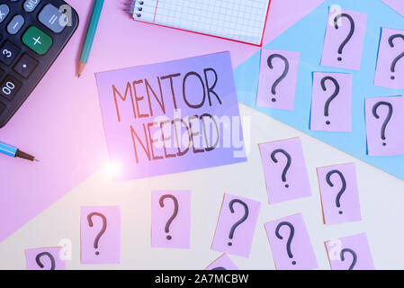 Conceptual hand writing showing Mentor Needed. Concept meaning wanted help for more experienced or more knowledgeable demonstrating Mathematics stuff Stock Photo