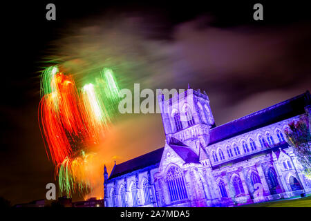 Paisley Abbey Fireworks Display 2019 Stock Photo