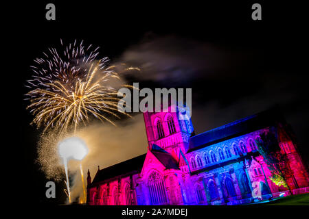 Paisley Abbey Fireworks Display 2019 Stock Photo