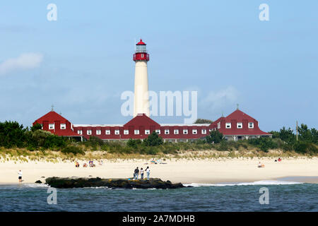 Cape May Lighthouse as viewed from the water, Cape May Point, New Jersey, USA Stock Photo
